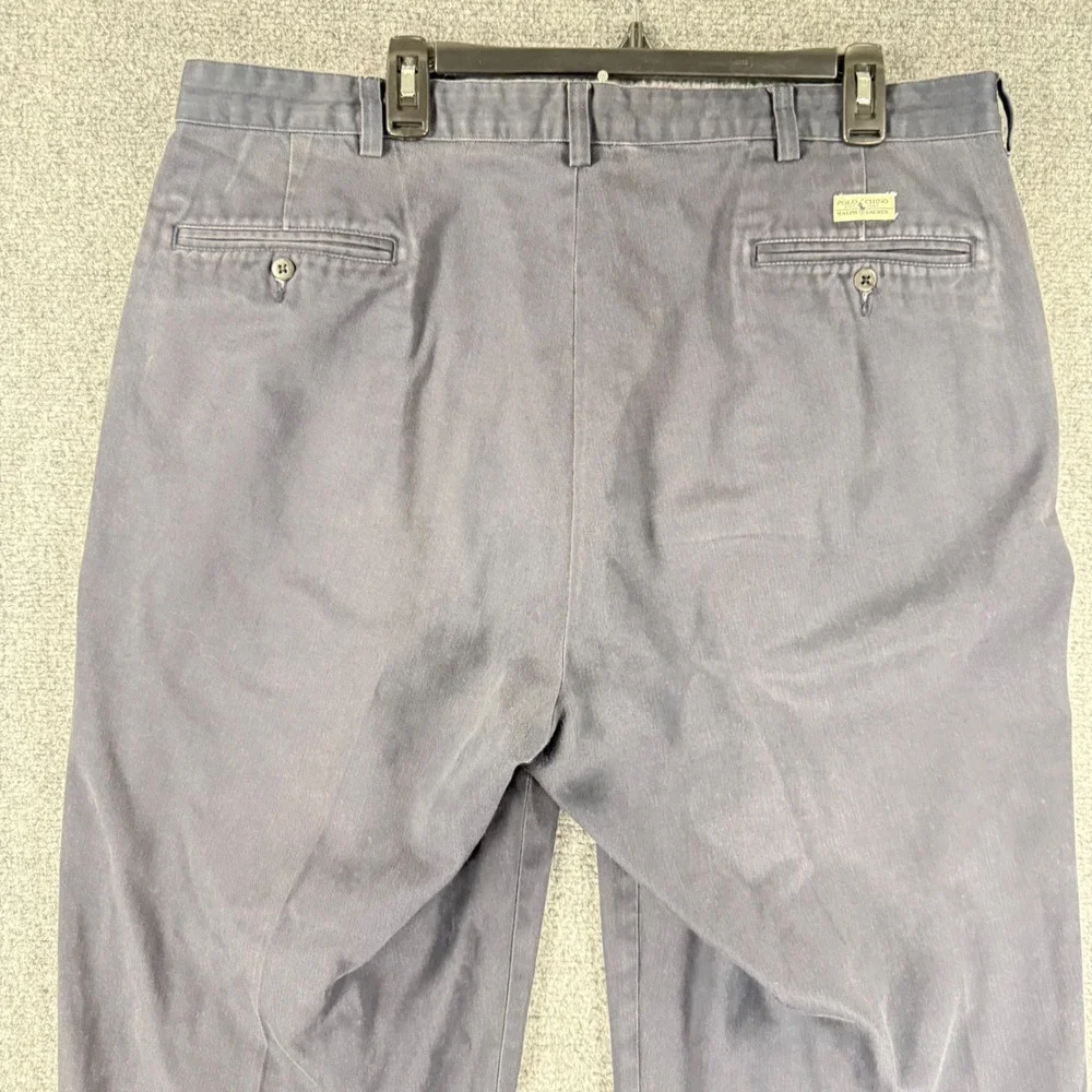 Vintage Ralph Lauren Andrew Pant Men 40x32 (Fits 38x30) Navy Double Pleated